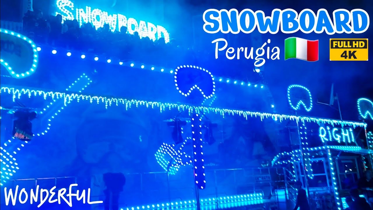 Perugia Giostre 2023 🇮🇹 SNOWBOARD Ride | 4k |Lunapark