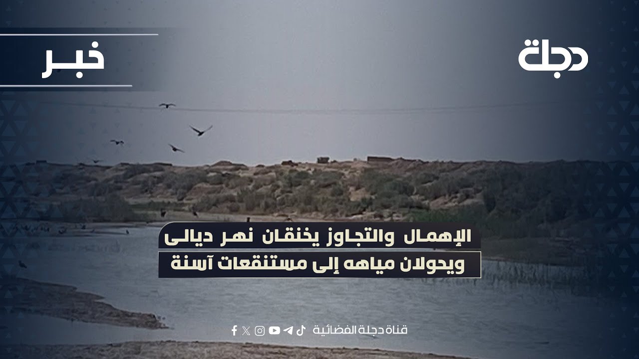 الإهمال والتجاوز يخنقان نهر ديالى ويحولان مياهه إلى مستنقعات آسنة