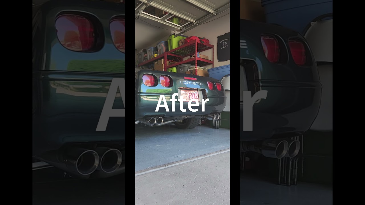Before After HighFlo Performance Cat Back Exhaust C4 Corvette LT1