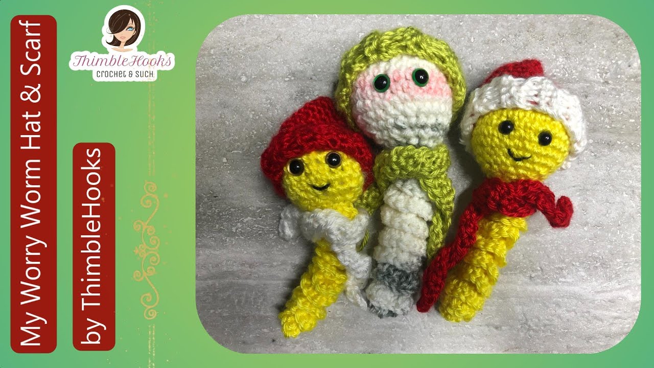 Crochet My Worry Worm Beanie Hat Cap + Scarf / You Will Love It! / How to do it