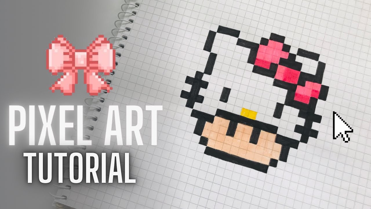 Pixel Art Tutorial: Drawing HELLO KITTY Mushroom Step by Step