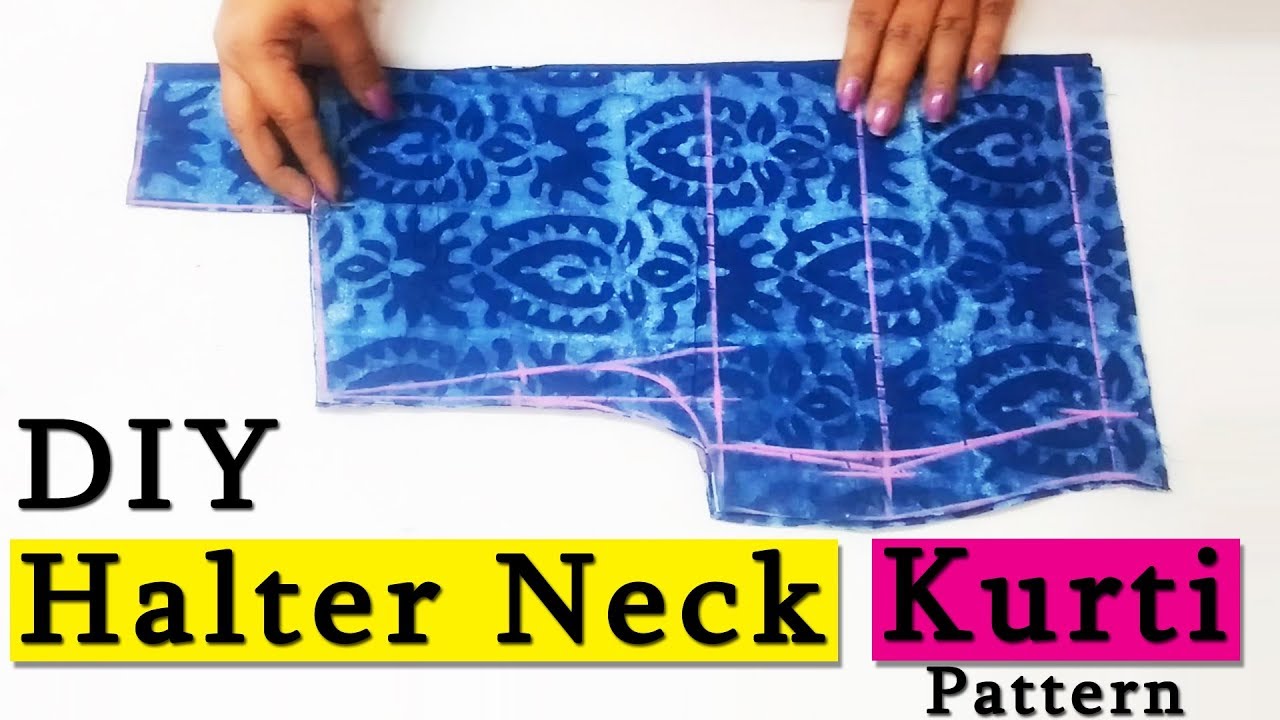 DIY Halter Neck Kurti Cutting ( Step by Step ) In Easy Way