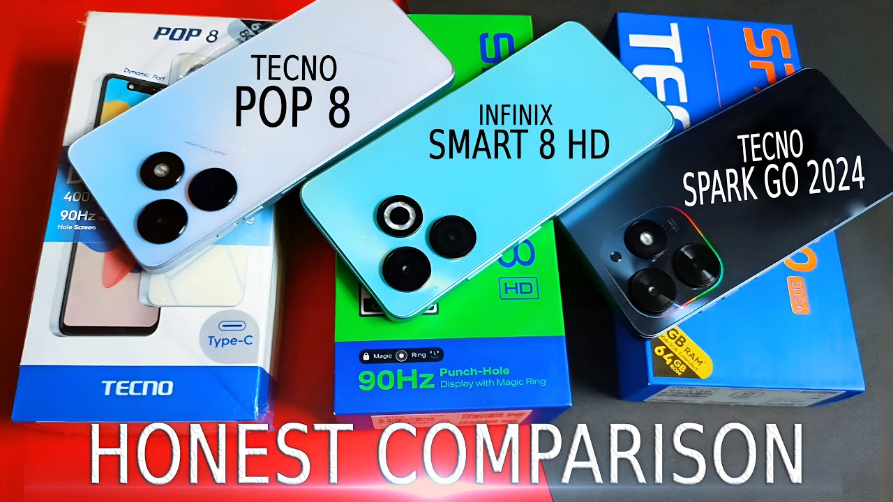 Tecno pop 8 Vs infinix smart 8 HD vs Tecno spark go 2024 - Which is Best phone under 7000