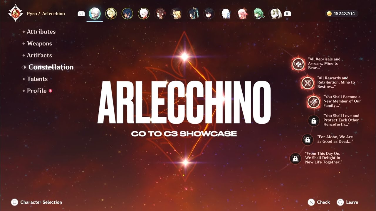 Balemoon Rising: Arlecchino C0 to C3 Showcase | Genshin Impact