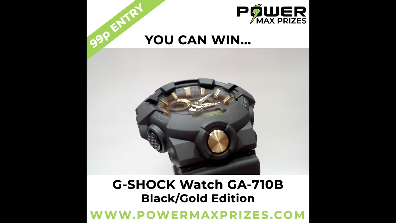 Win a G-SHOCK GA-710B Watch Black & Gold or &pound;100 CASH