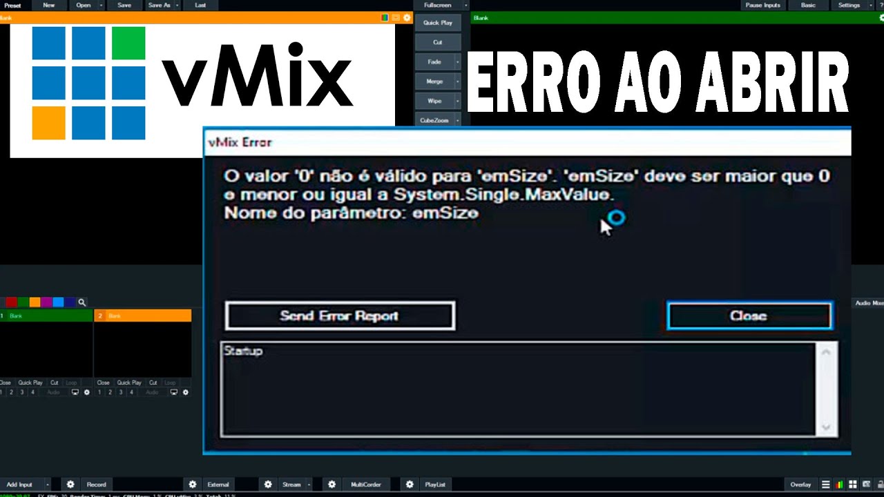 Como Corrigir o Erro no vMix 26 | Value of 0 is Not Valid  - Agns Brasil