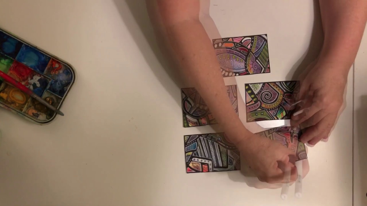Watch Lynne Paint - Speed Painting - Miniature ACEO Artist Trading Card Abstracts - 3/19