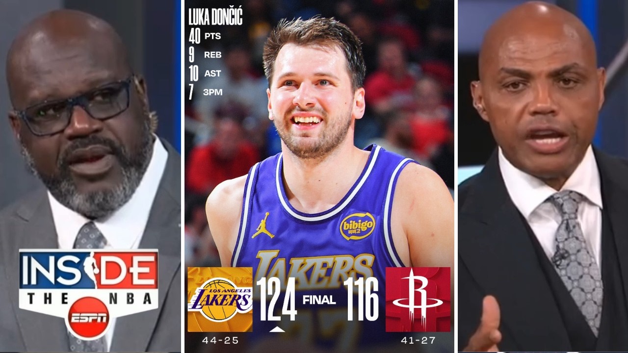 Inside The NBA | Shaq says Luka is real MVP after 40 as Lakers beat KD, Rockets 124-116