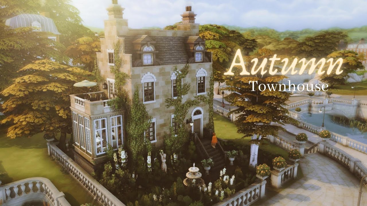 Autumn Townhouse 🍂🌿| The Sims 4 | Speedbuild with Ambience Sounds