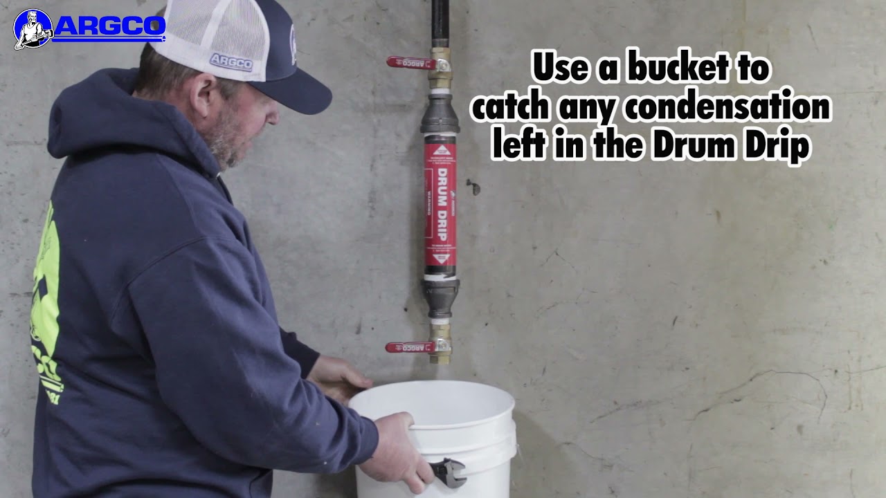 Draining water from a Drum Drip Condensate Drain