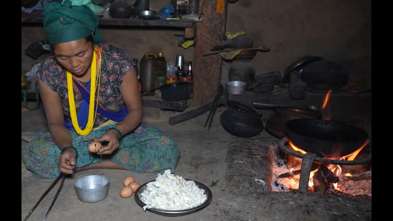 Myvillage official videos EP 1043 || Cooking and eating food items of egga and cabbage