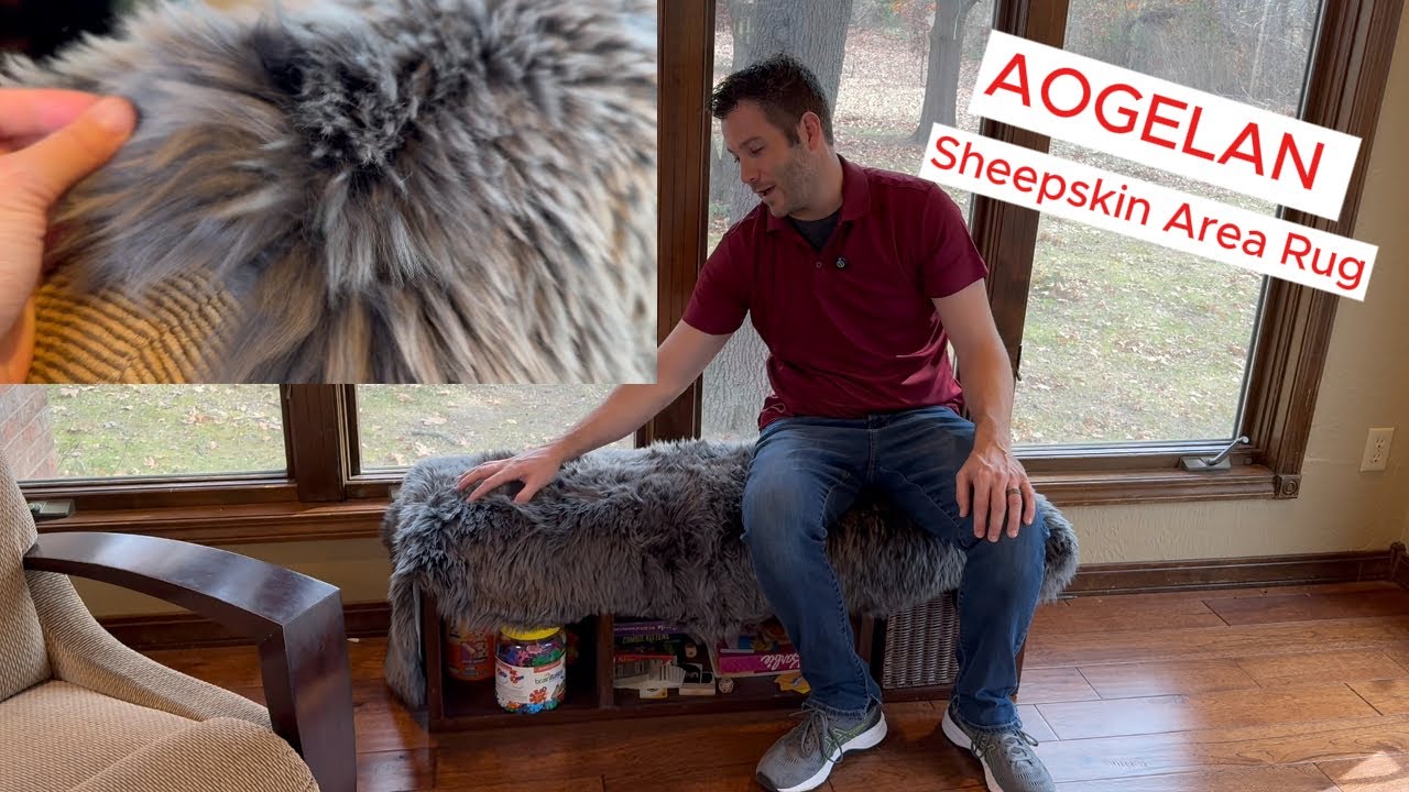 AOGELAN Sheepskin Area Rug, soft and cozy 