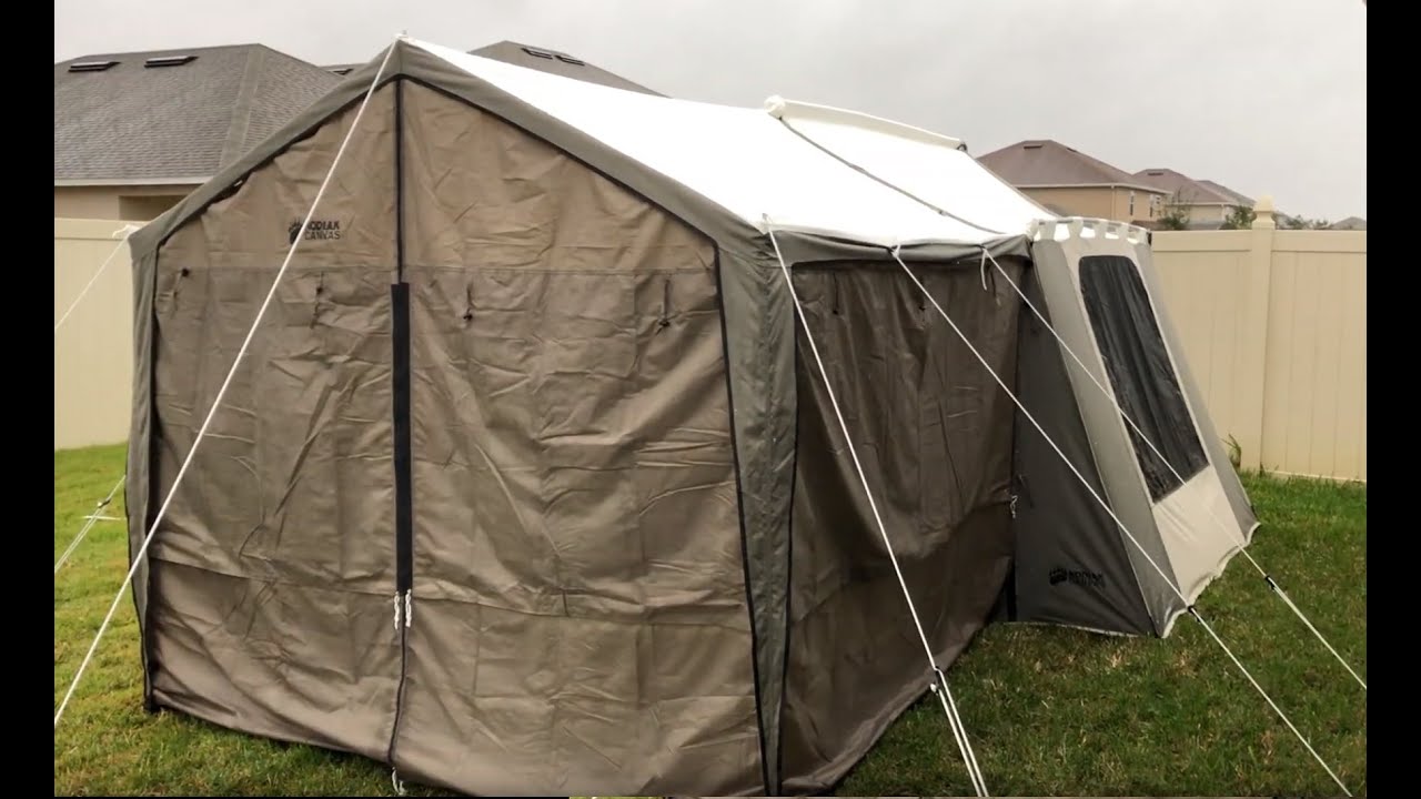 Kodiak Canvas Cabin Tent (6133) with Wall Enclosure Rain Performance