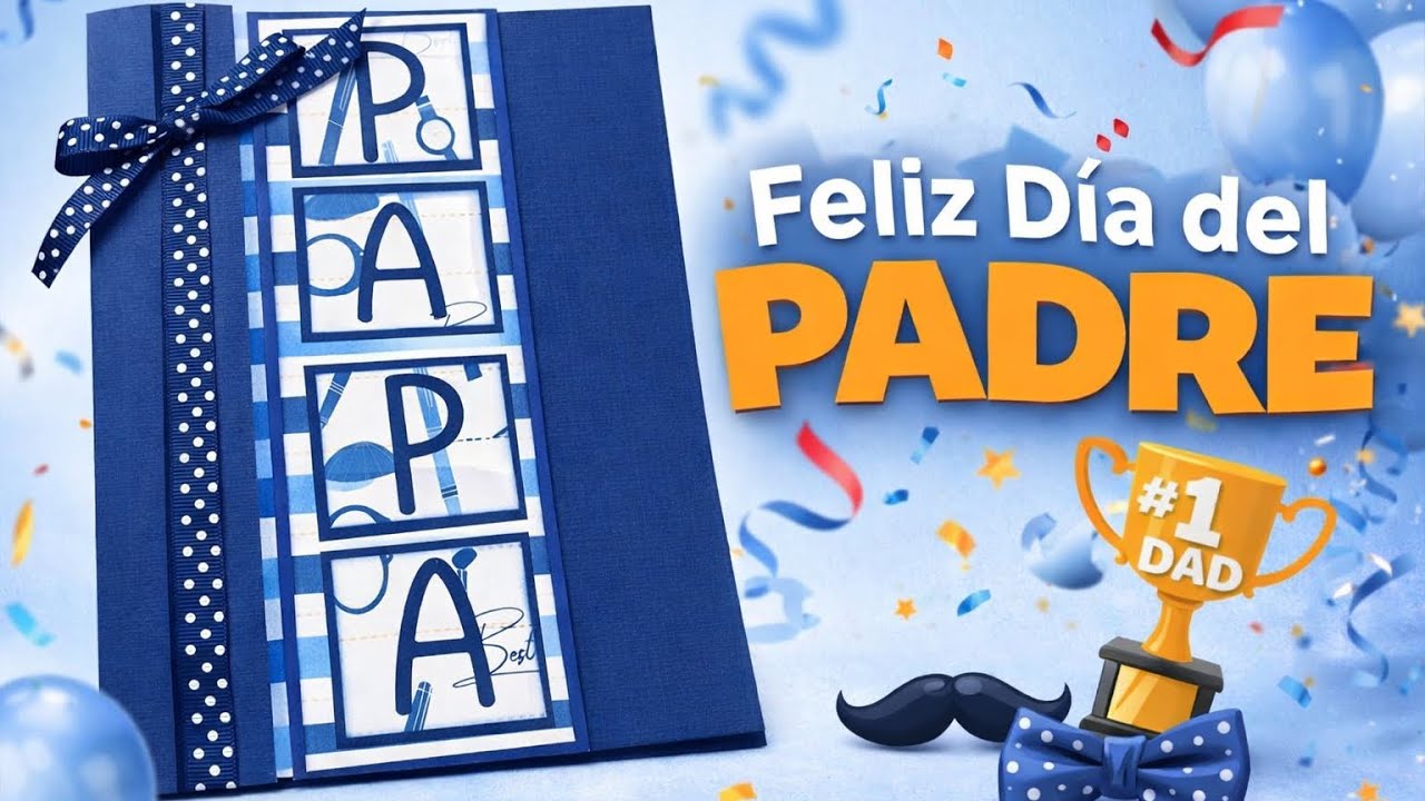 CÓMO HACER UNA TARJETA ESPECIAL PARA EL DÍA DEL PADRE PASO A PASO - INSPíRATE Y CREA-