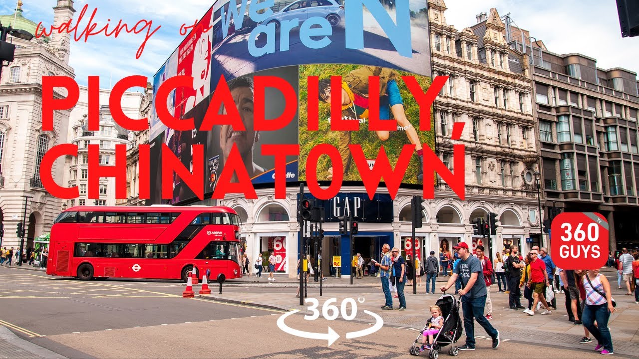 |360°| Street Walk - London (Piccadilly,Chinatown) [4K ASMR] [60FPS]