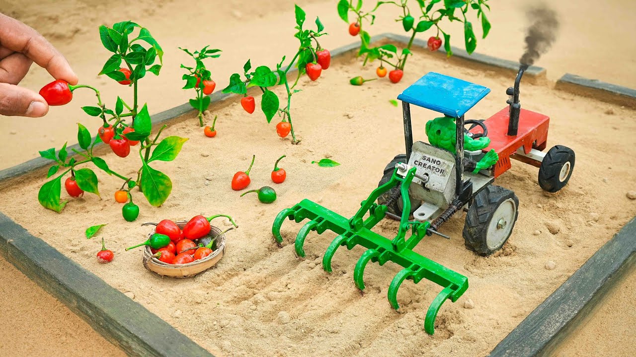 Diy mini tractor making agriculture cultivator for Chilli Farming | pough machine  