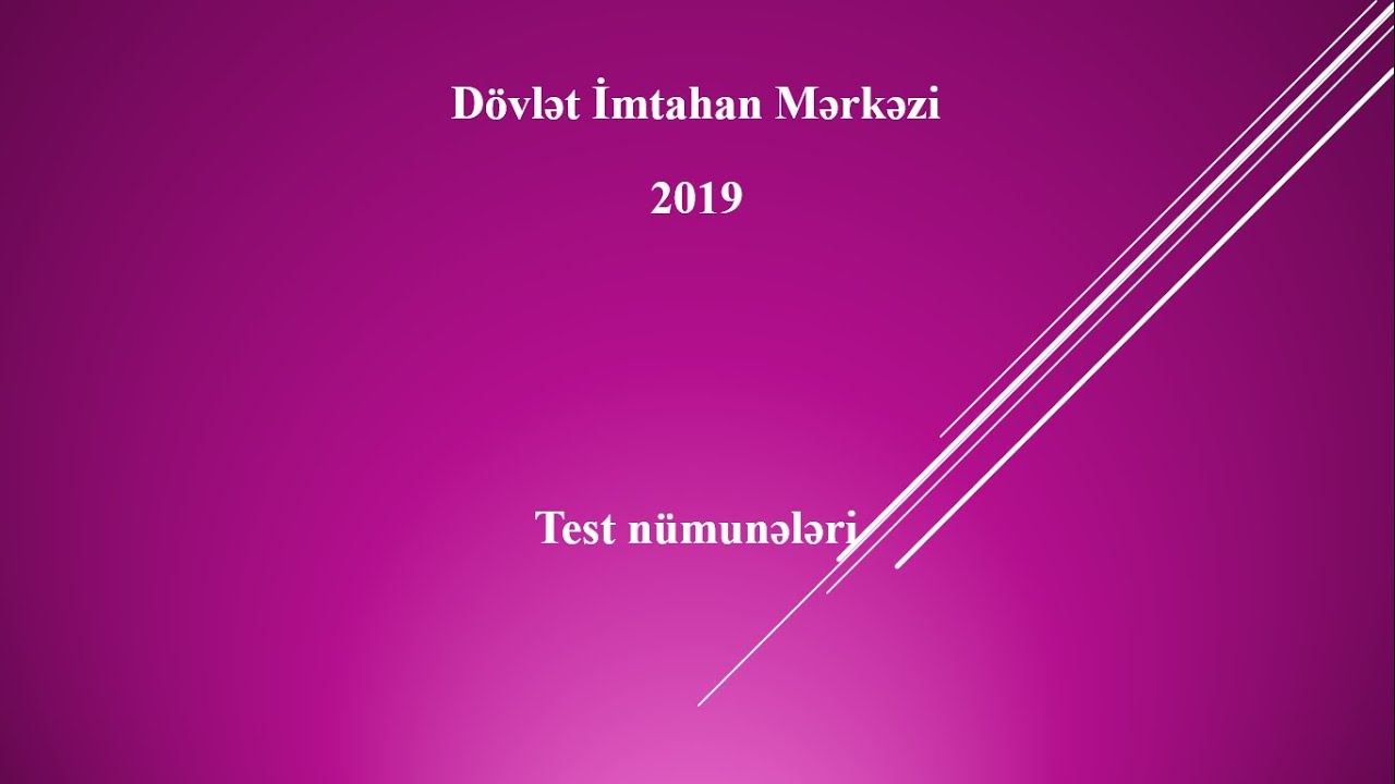 DİM 2019 Test nümunələri