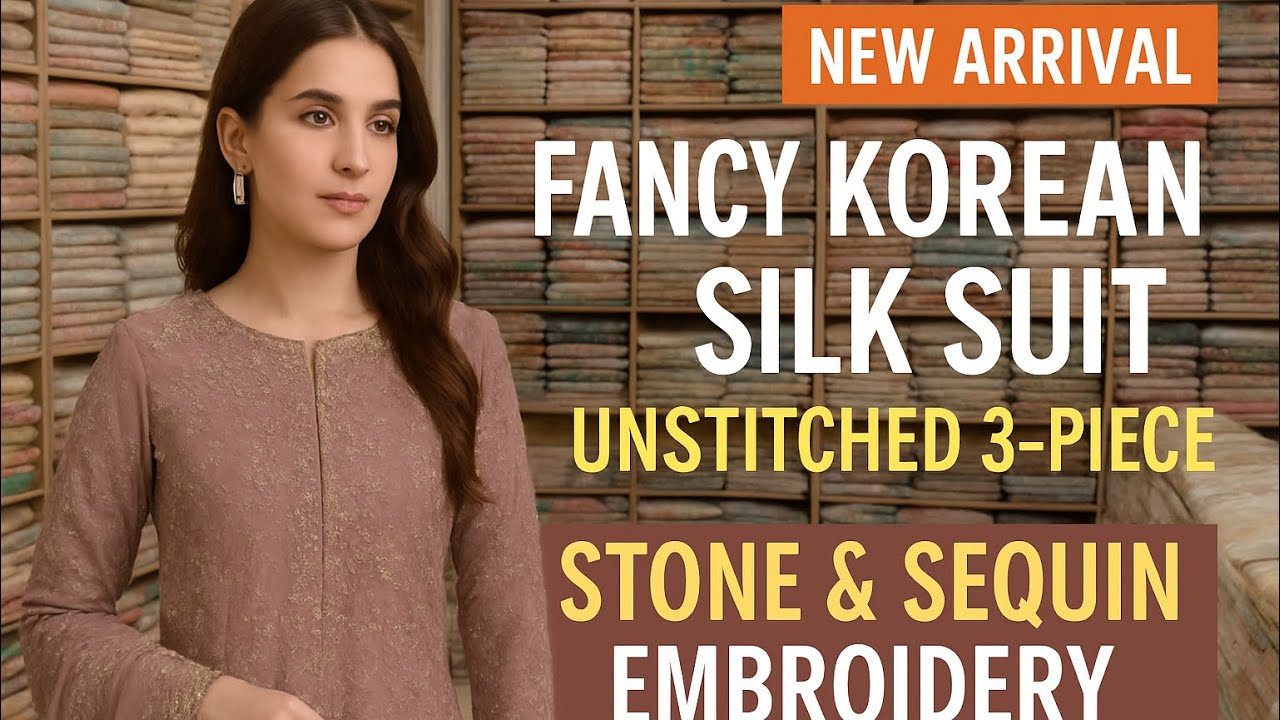 Latest Fancy Korean Silk || Shisha silk || Raw Silk || Suit Desgins At AM FABRICS JHELUM || Deliver