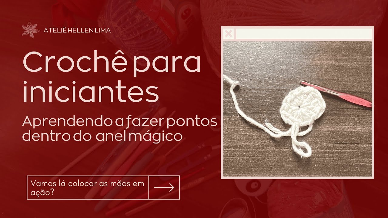 Crochê para iniciantes  - Como fazer pontos dentro do anel mágico?