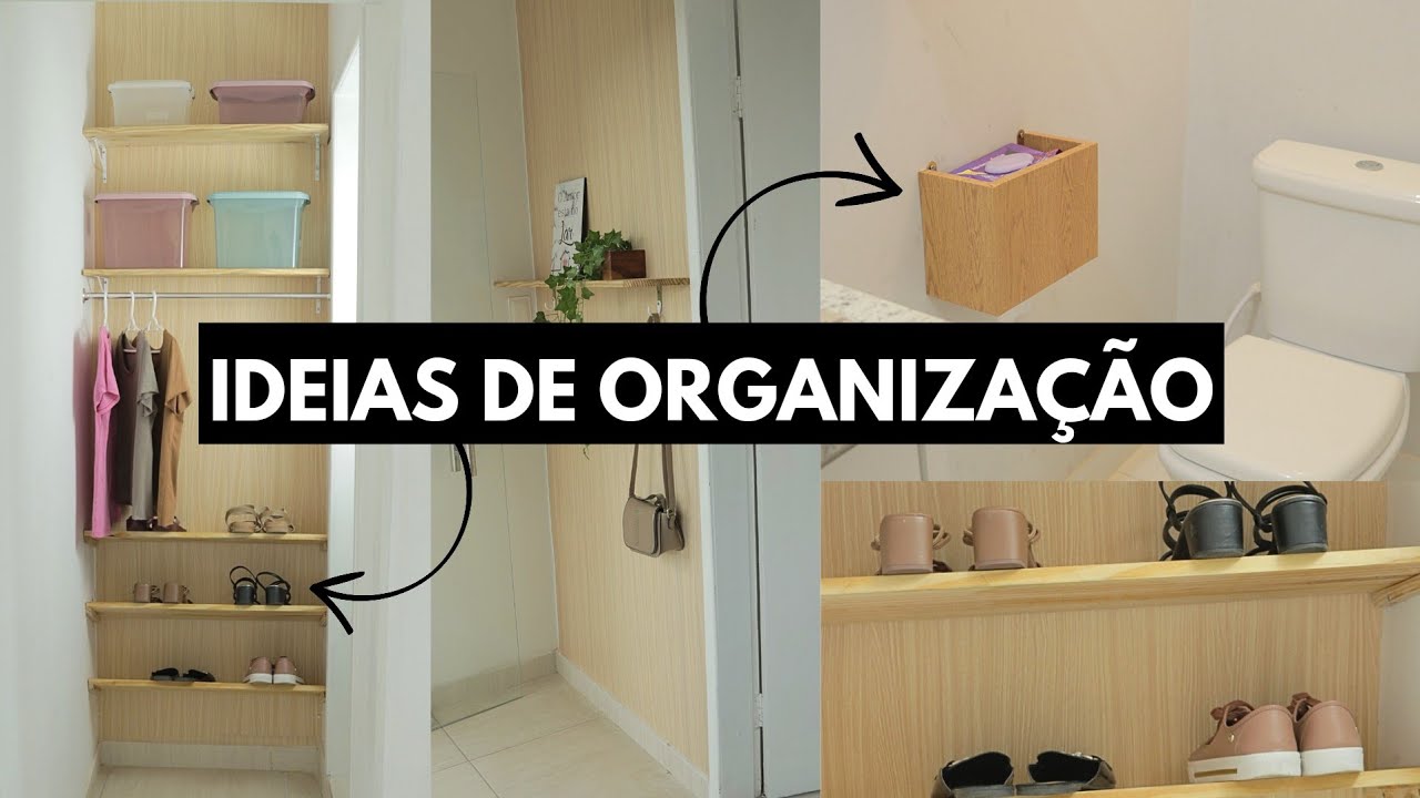 IDEIAS DE ORGANIZAÇÃO PARA APROVEITAR ESPAÇO / Sapateira, Hall de entrada e Banheiro (em KITNET)