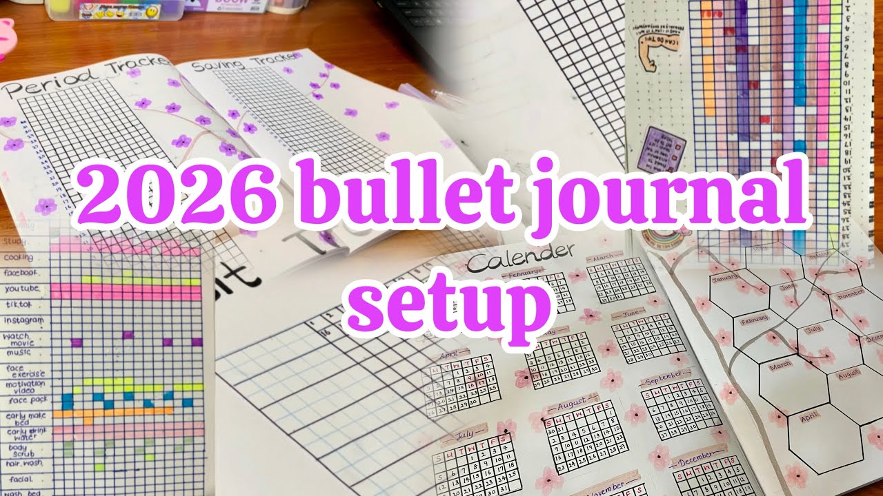 2026 මගේ bullet journal එක🍓🌸|bullet journal setup💗|#bulletjournal|#raveenajay