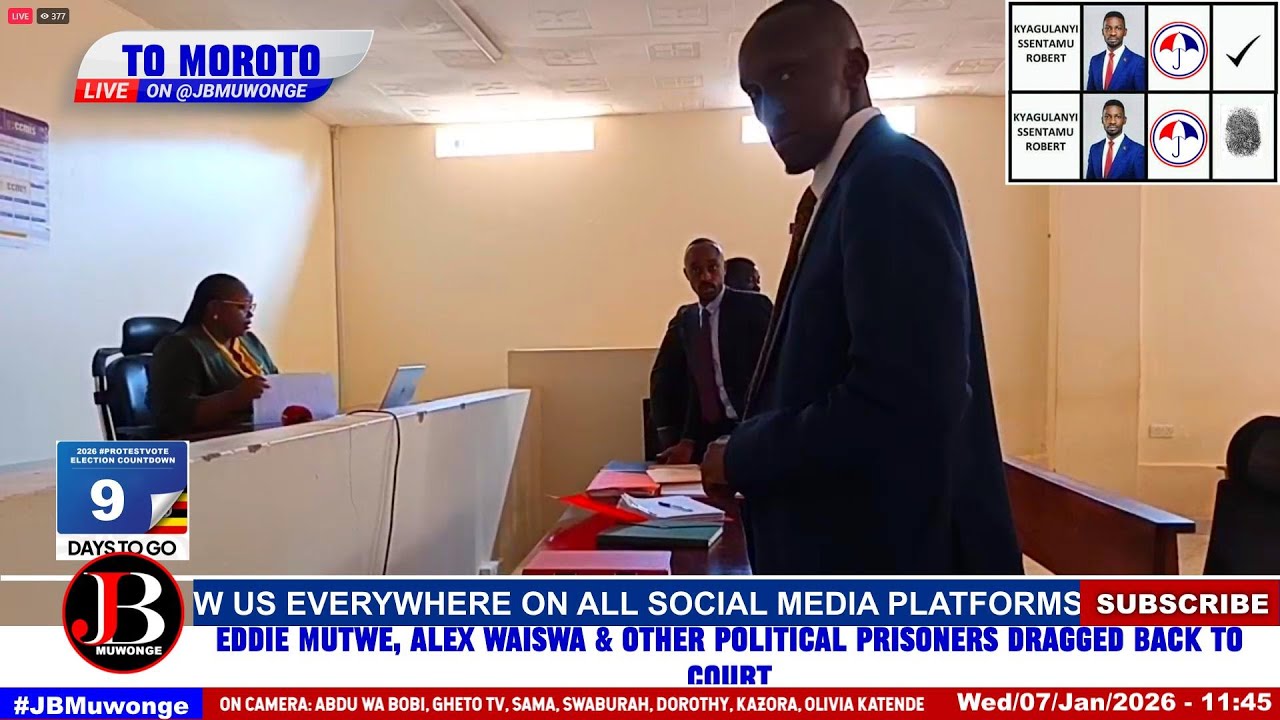BREAKING: Eddie Mutwe, Alex Waiswa & Other Political Prisoners Dragged Back to Court