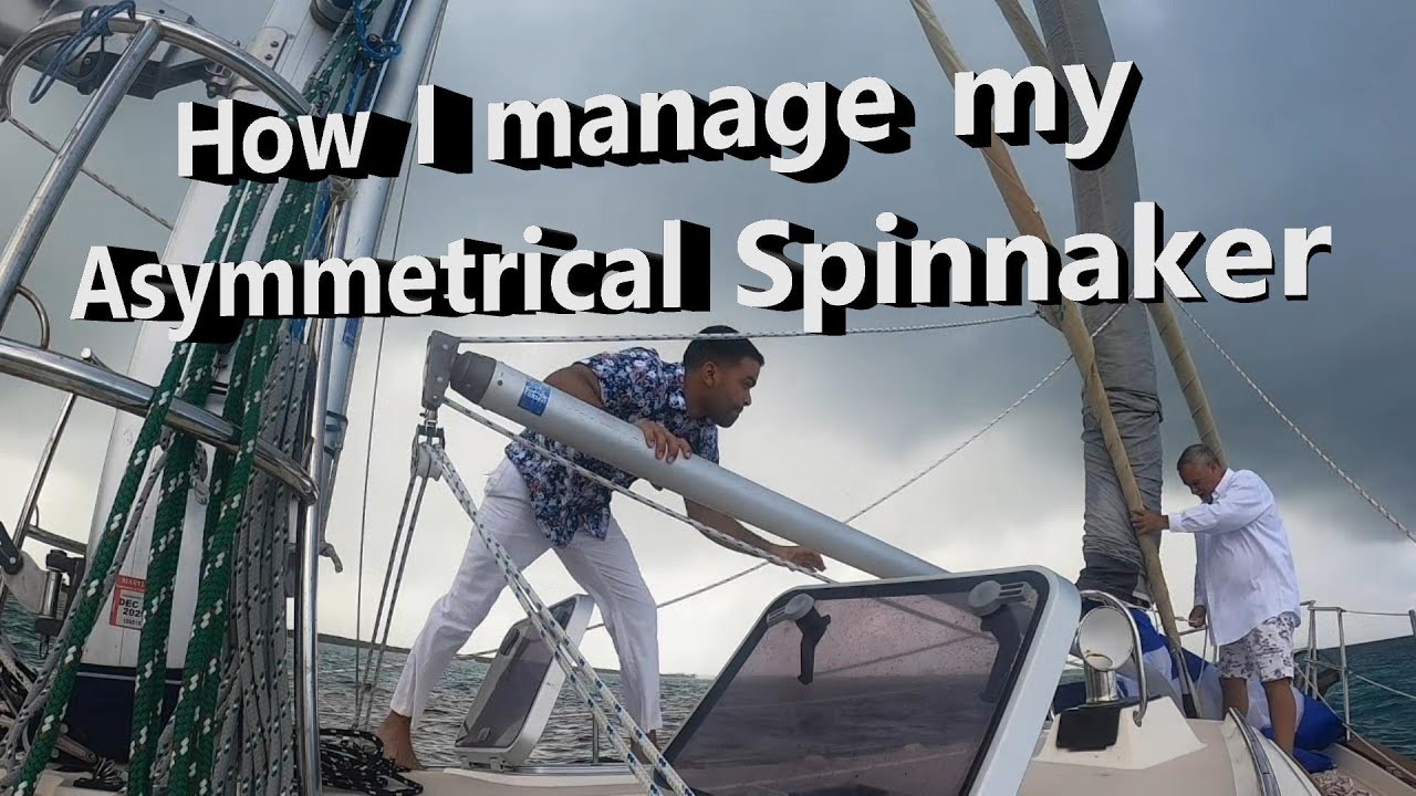 Spinnaker Sailing and Retrieval in the Bahamas (Island Packet 420)