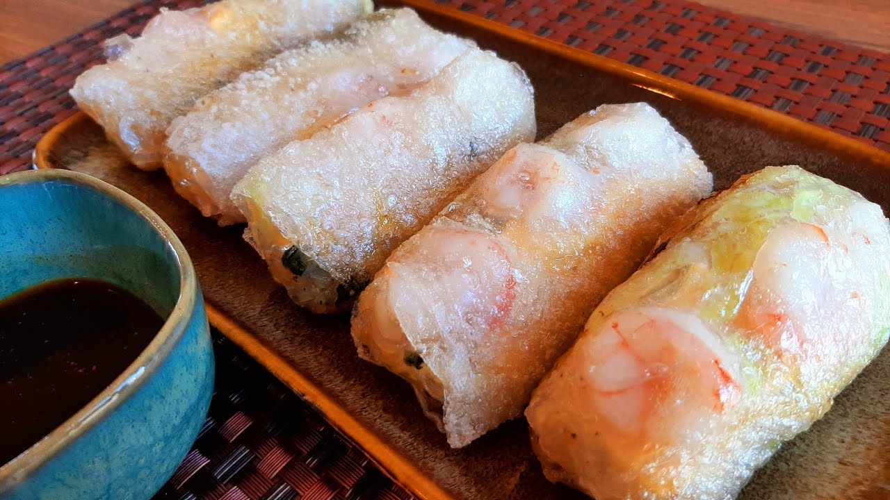 Rollitos de papel de arroz con gambas🦐🦐🦐[SUB]