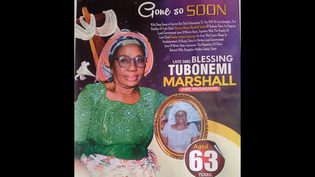 SERVICE OF SONGS  FOR LATE MRS. BLESSING MARSHALL