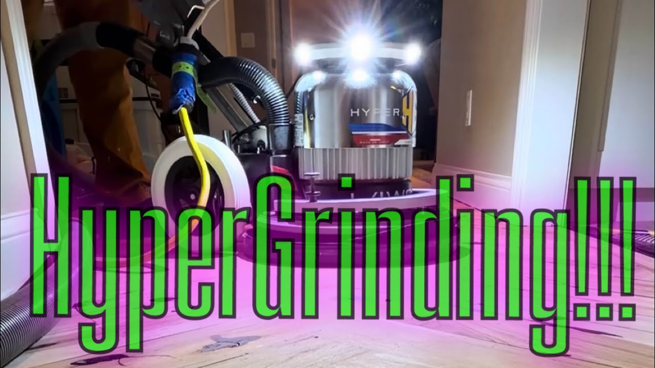 🤩Hyper GRINDER living up to its name LEVELING epoxy covered RECLAIMED hickory with Blaze + discs 🤯