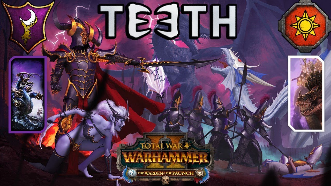 TEETH - Shredder Dread Saurian vs. NEW Kharibdyss - Dark Elves vs. Lizardmen - Total War Warhammer 2