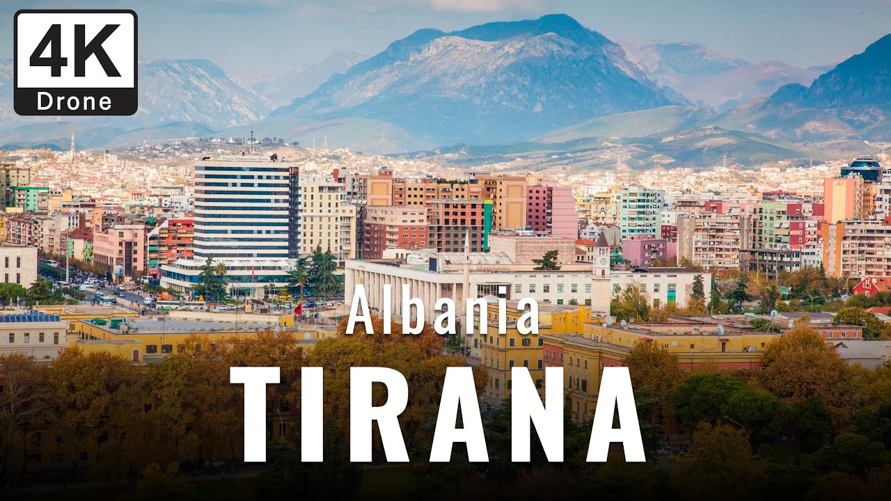 Tirana Albania 🇦🇱 | Skanderbeg Square, Mosques & Night Life | 4K Drone Vlog