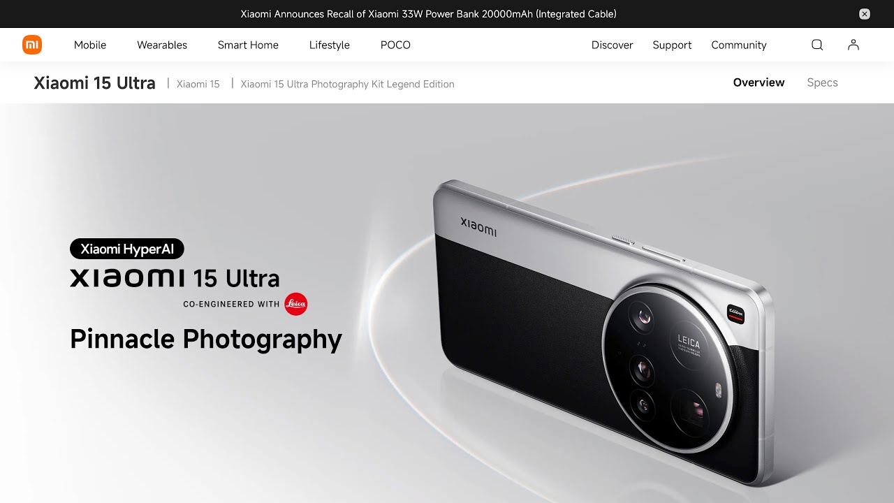 Xiaomi 15 Ultra - Xiaomi Global · Mi.com · 2026