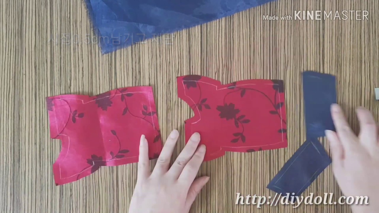 한복인형만들기세트 DIYdoll닷컴 황진이 상세과정 #2 hanbokdoll dress 4겹박기 없이 인형한복저고리만들기