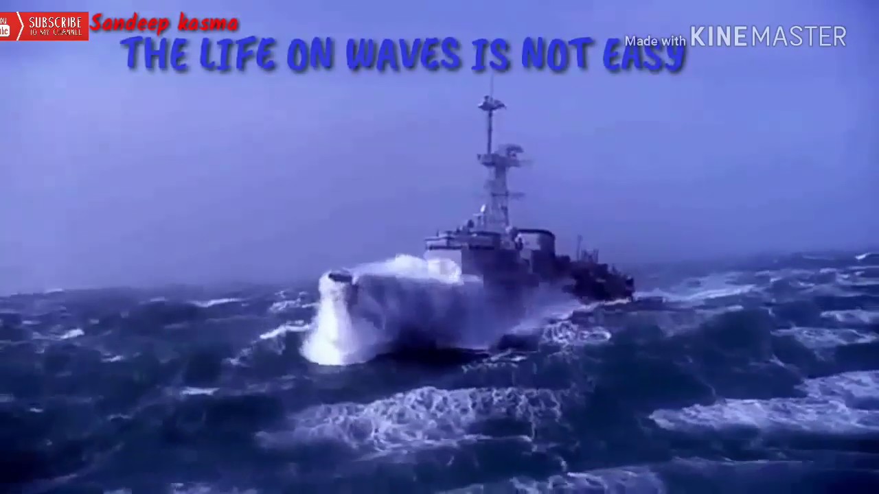 The life on waves is not easy..!! Navy ship in rough seas..!! #Jaihind #IndianNavy