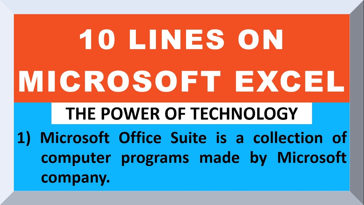 Few Lines on Microsoft Excel in English | 10 Lines on Microsoft Excel