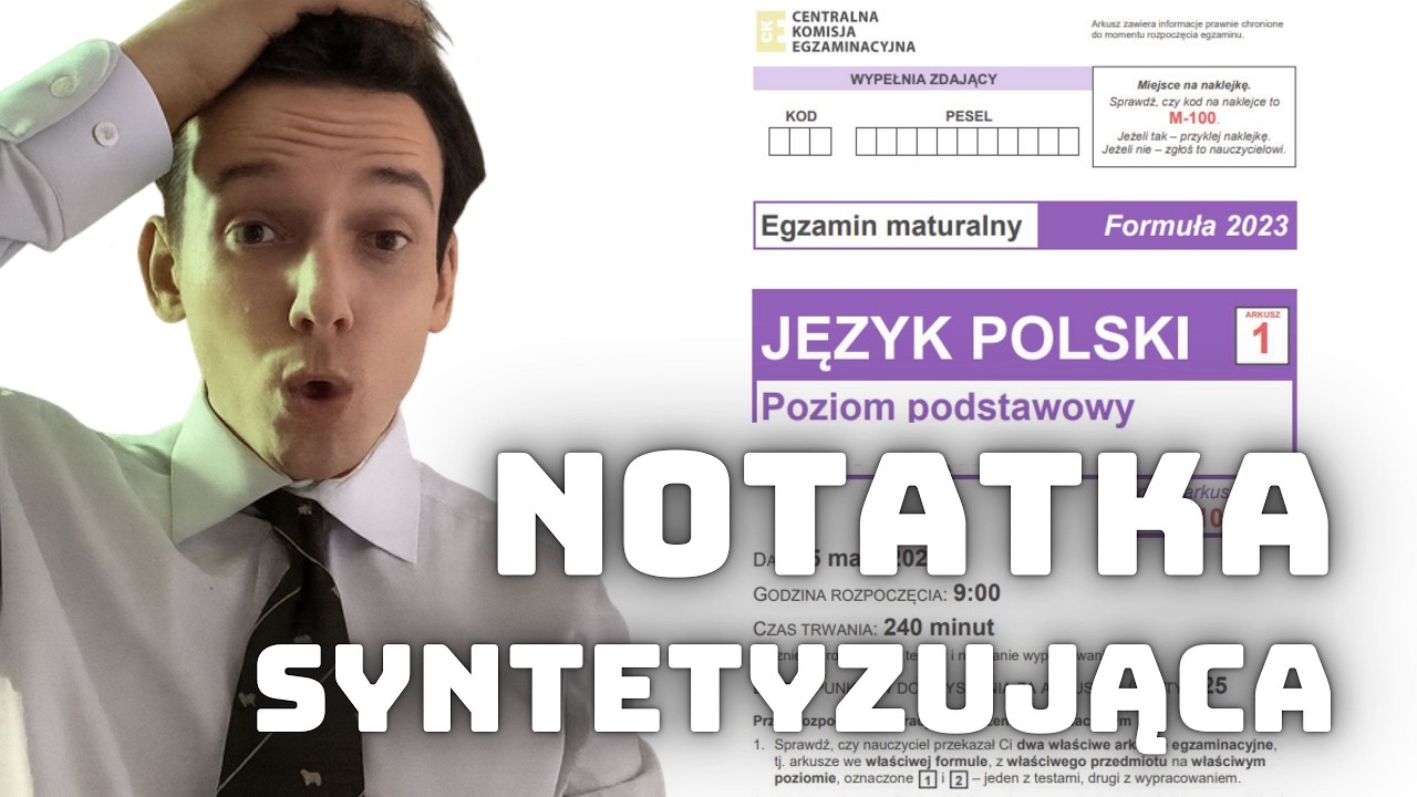 NOTATKA SYNTETYZUJĄCA NA 100% - MATURA Z JĘZYKA POLSKIEGO PODSTAWOWEGO
