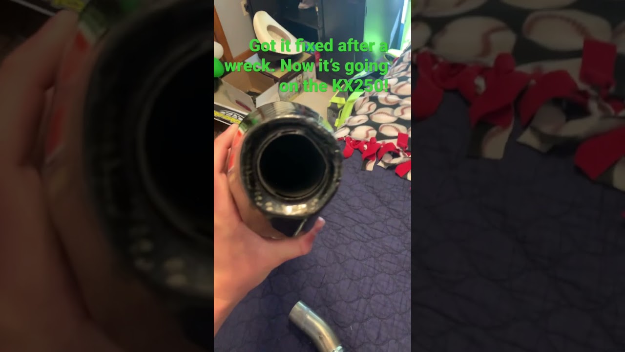 Pro circuit TI-6 full titanium exhaust going on KX250! Crashed and broke it but I fixed it
