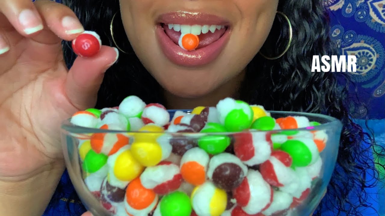 ASMR | Trying Freeze Dried Skittles 🥶🌈