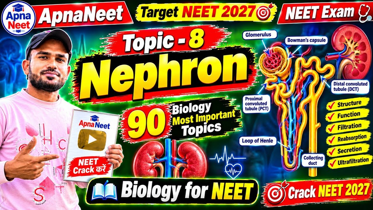 Topic-8 Nephron|Biology 90 Most Important topics#neet2026#neet #biologyrevision #revision(@ApnaNeet)