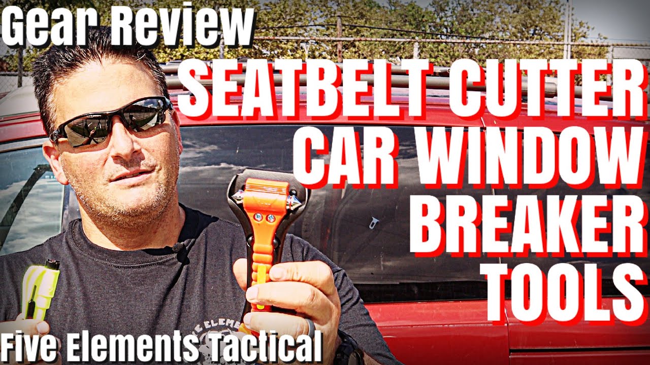 SEAT BELT CUTTER and CAR WINDOW BREAKER REVIEW - EMERGENCY VEHICLE ESCAPE TOOL - RESQME LIFE HAMMER