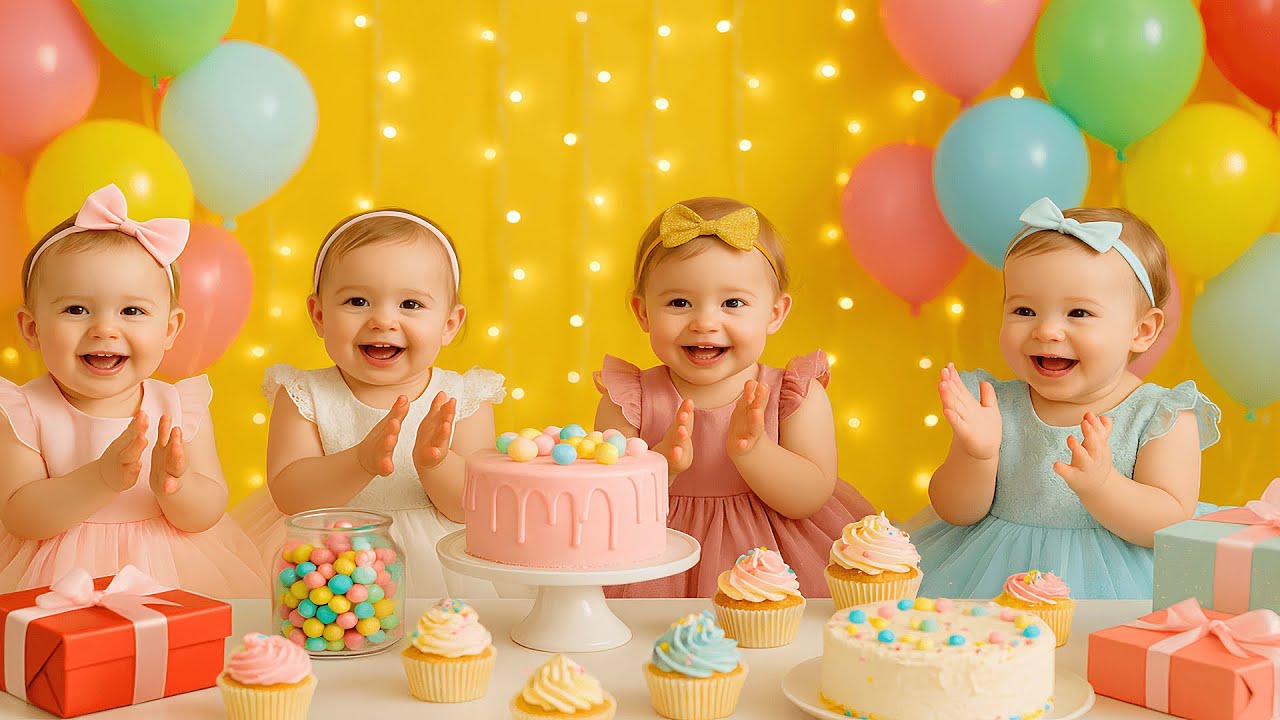 Happy Birthday Song for Kids 🎂 | Cute Birthday Music Video with Lyrics | Children’s Party Song