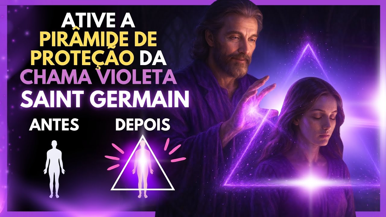 🟣 Ative Agora a Pirâmide de Proteção da Chama Violeta com Saint Germain! ✨
