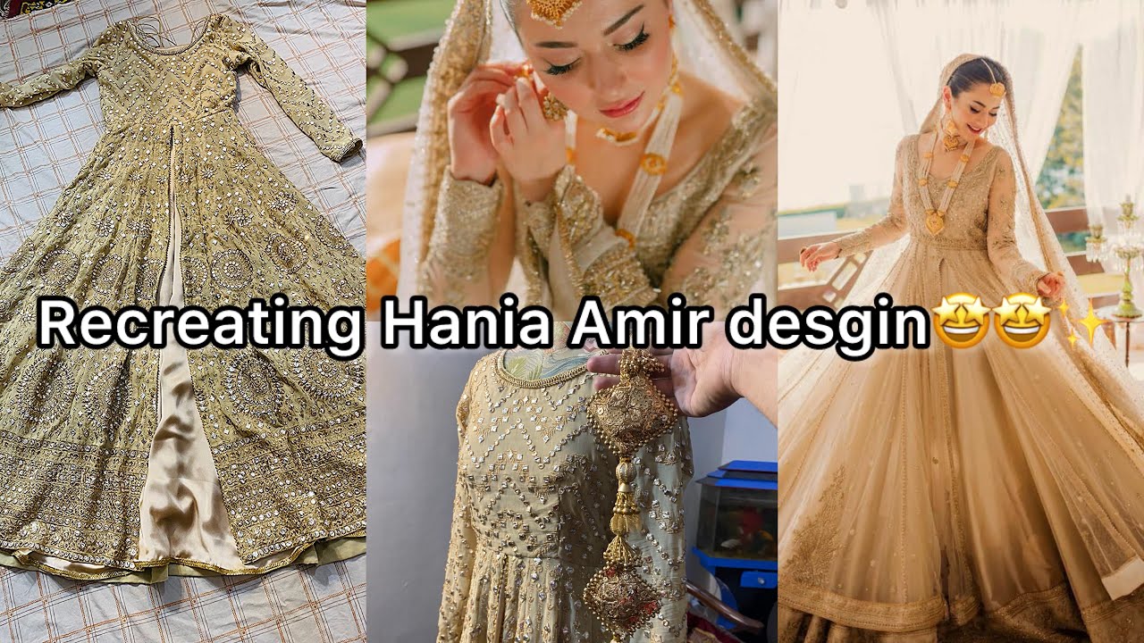 Inspired hania amir designer dress♥️🥰| Recreate beautiful designer dress in low Budget #longmaxi￼