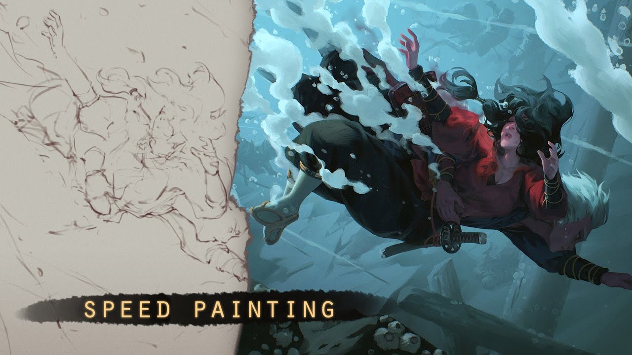 Mineko: Hunting - speed painting (Time-lapse)