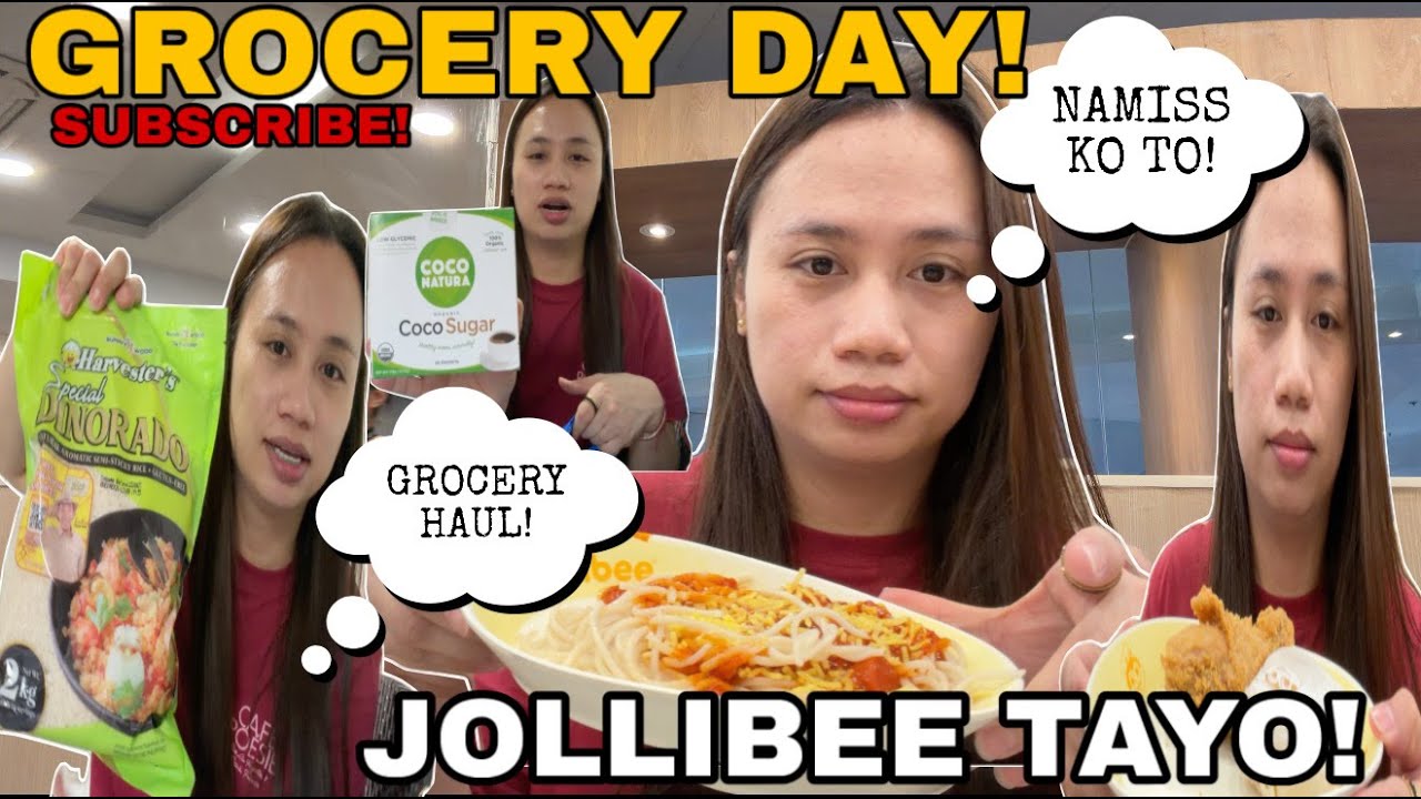 JOLLIBEE TAYO! GROCERY SHOPPING DAY! MAG HAUL NG MGA NAPAMILI! Abengvlogs #jollibee #groceryhaul