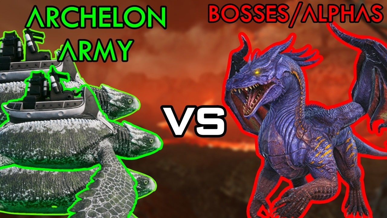 ARCHELON ARMY VS BOSSES/ALPHAS | ARK: Survival Ascended