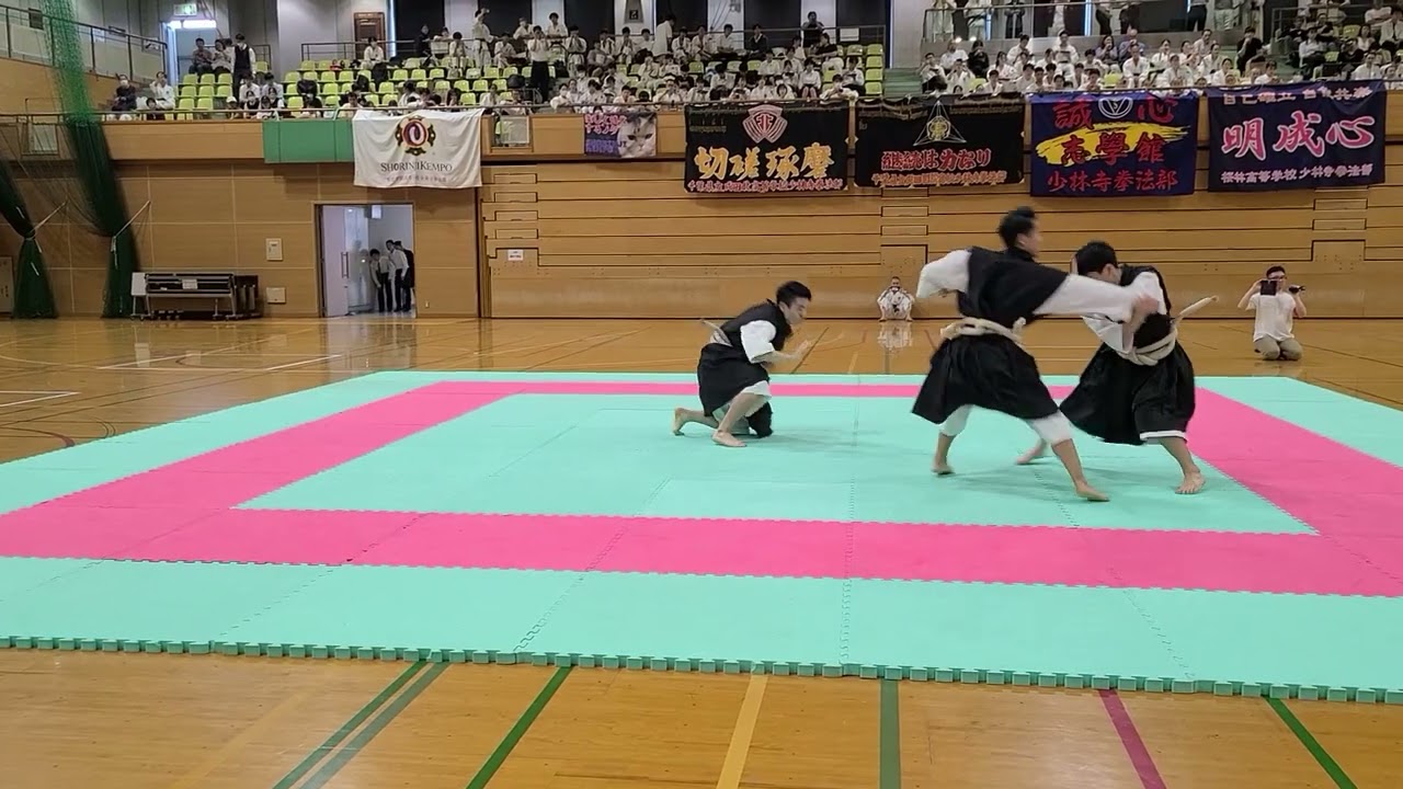 2024　関東高等学校少林寺拳法大会　学生連盟　演武披露　三人掛け