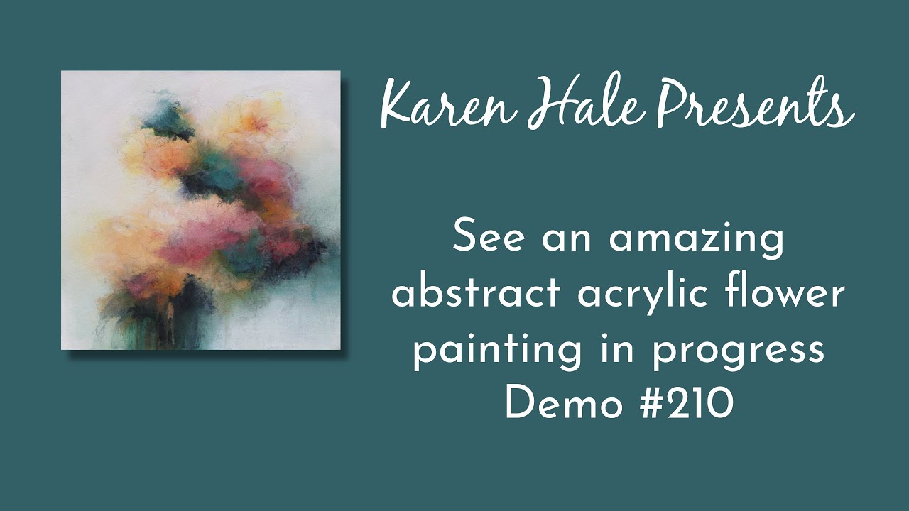 An Acrylic Abstract Flower Painting In Progress, impressionist,  technique, blending