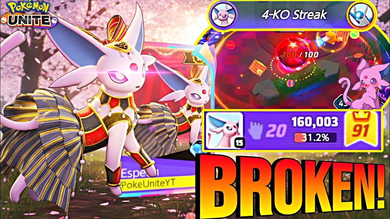 160k+ Damage! 💀 YOU MUST TRY THIS BUFFED ESPEON BUILD IS ABSOLUTELY BROKEN! 🤯🔥 | Pokemon Unite 